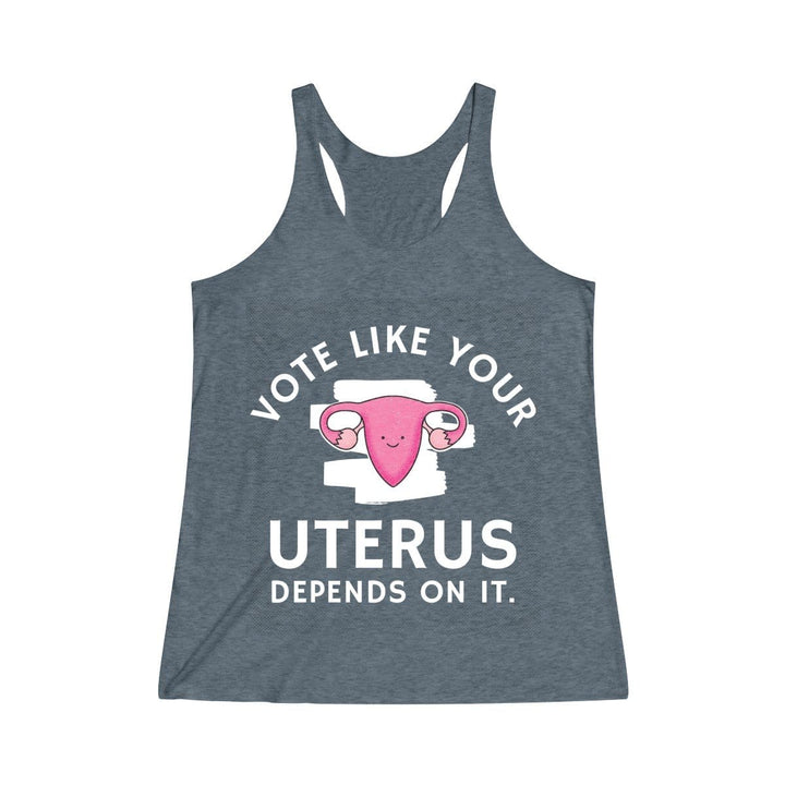 "Vote Like Your Uterus Depends On It" Women's Racerback Tank - True Blue Gear