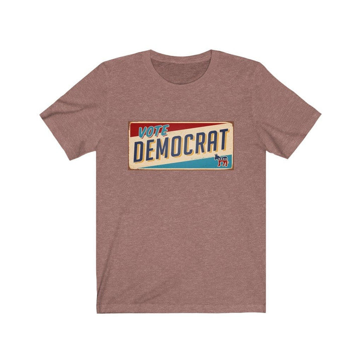 "Vote Democrat License Plate" Unisex Jersey Short Sleeve Tee - True Blue Gear