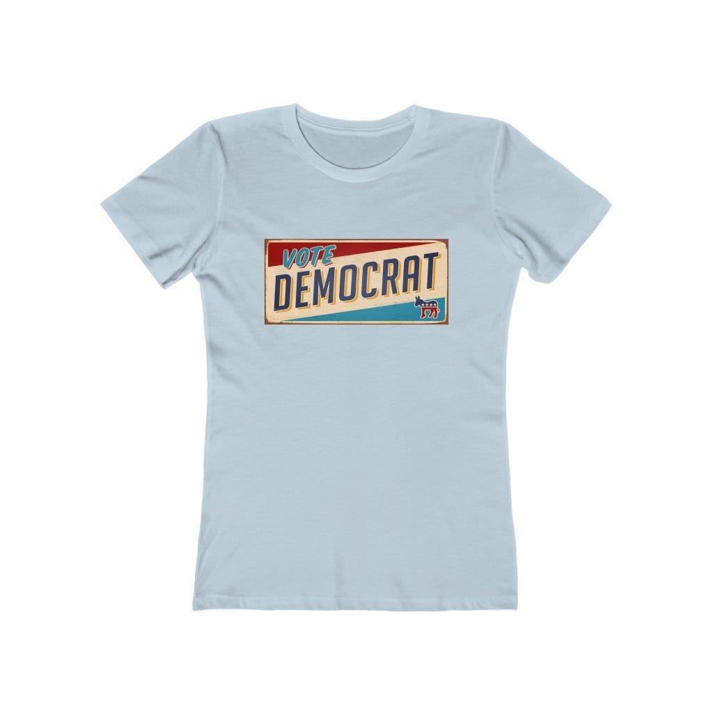 "Vote Democrat License Plate" Campaign Button Women's Tee - True Blue Gear