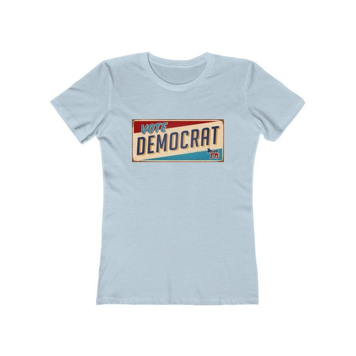 "Vote Democrat License Plate" Campaign Button Women's Tee - True Blue Gear