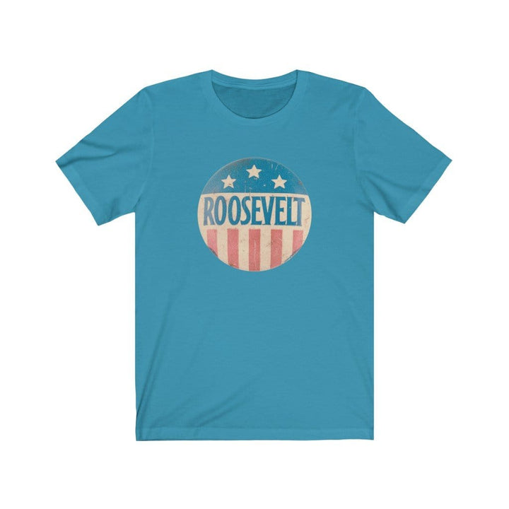 "Roosevelt" Campaign Button Unisex Jersey Short Sleeve Tee - True Blue Gear