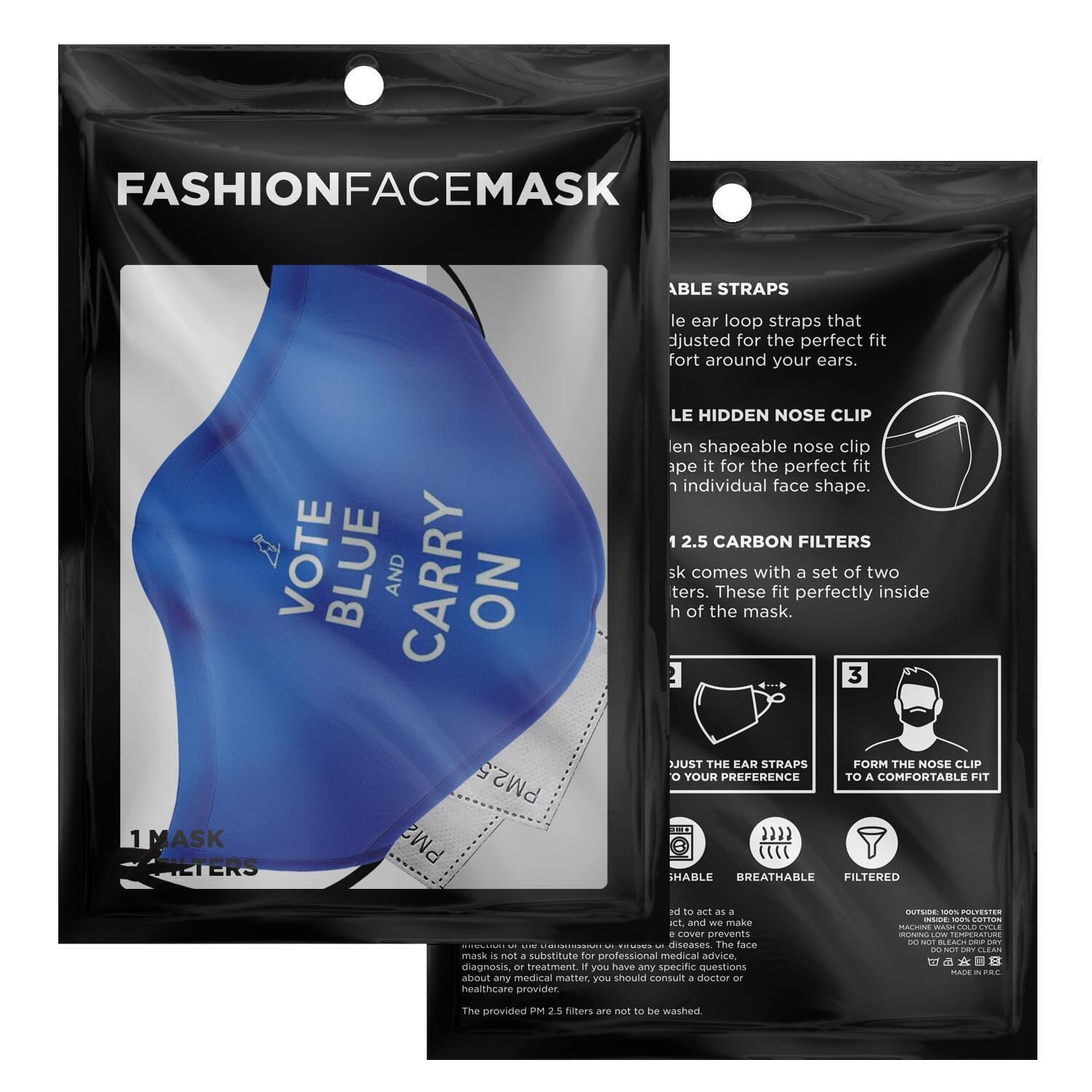 Vote Blue and Carry On Face Mask - True Blue Gear