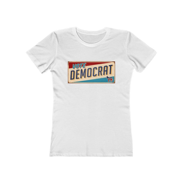 "Vote Democrat License Plate" Campaign Button Women's Tee - True Blue Gear