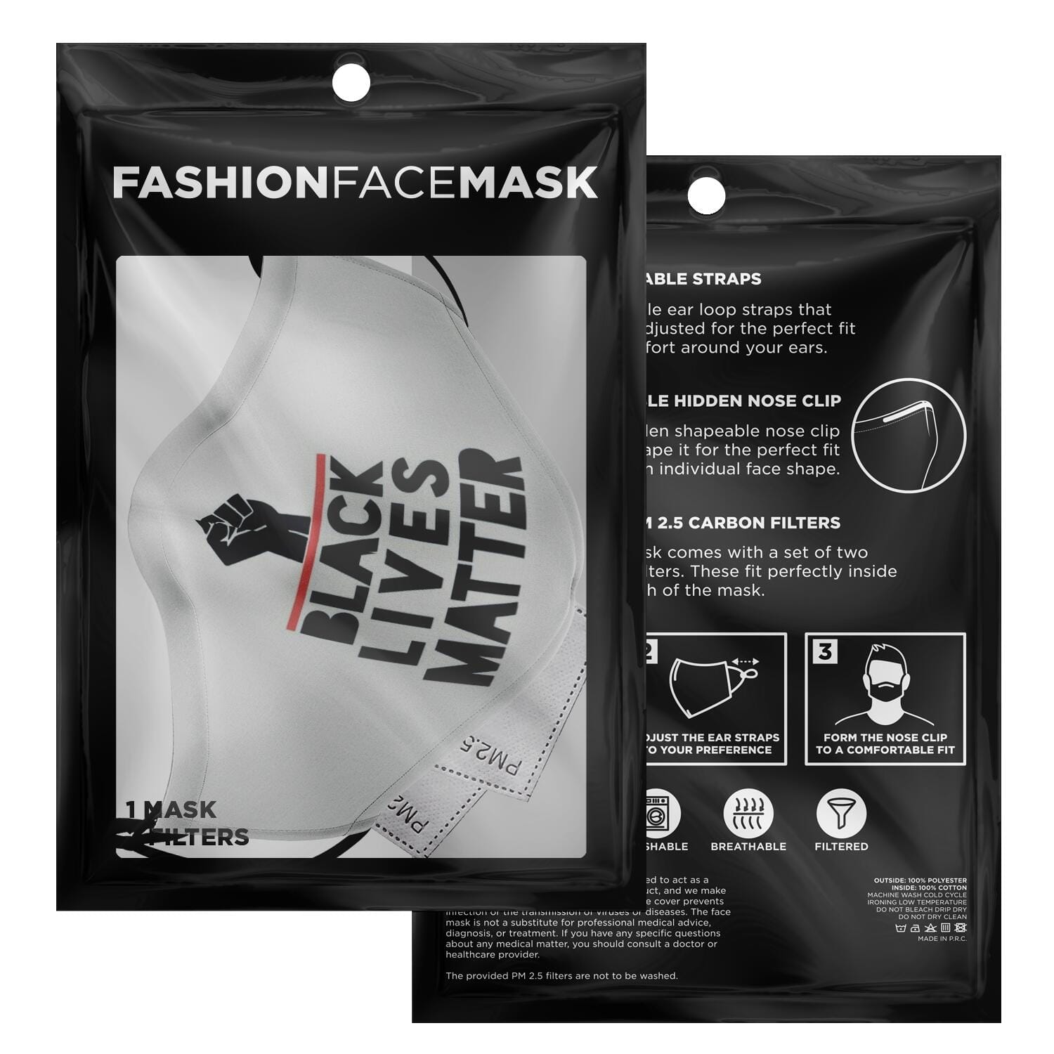Black Lives Matter Face Mask (White) - True Blue Gear