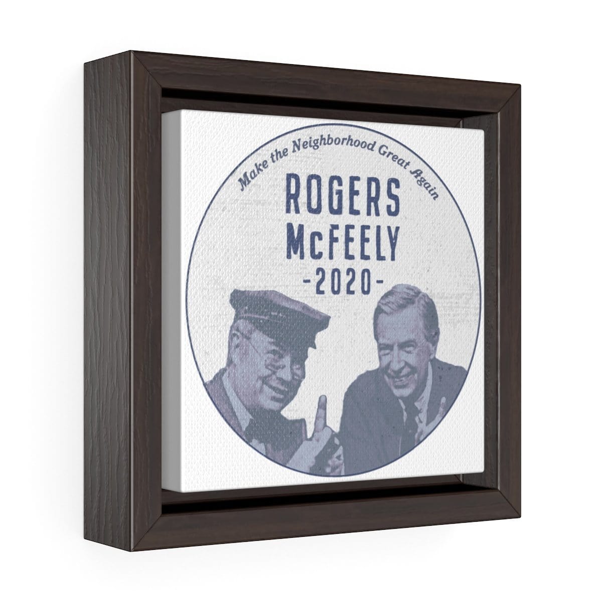 "Rogers/McFeely 2020" Square Framed Premium Gallery Wrap Canvas - True Blue Gear