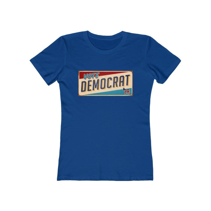 "Vote Democrat License Plate" Campaign Button Women's Tee - True Blue Gear