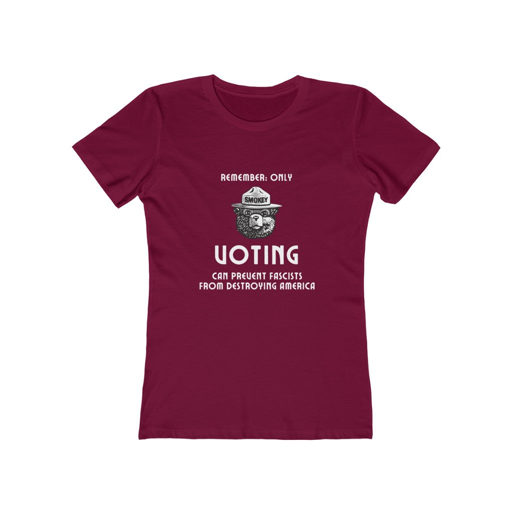 "Smokey The Bear: Only Voting" Women's Tee