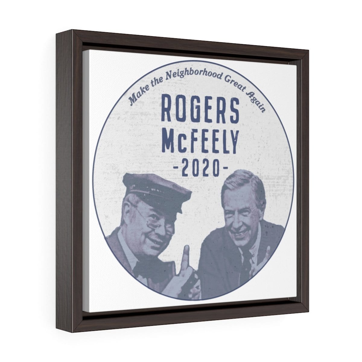"Rogers/McFeely 2020" Square Framed Premium Gallery Wrap Canvas - True Blue Gear