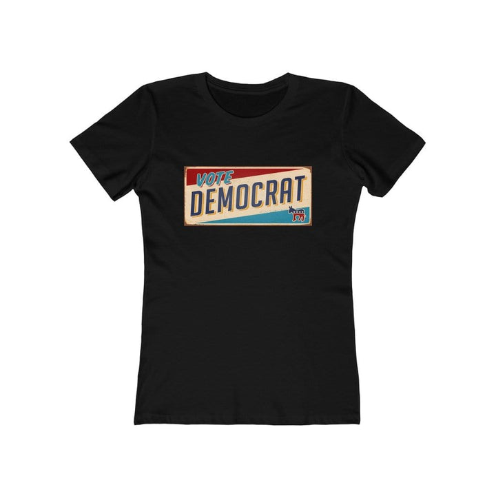 "Vote Democrat License Plate" Campaign Button Women's Tee - True Blue Gear