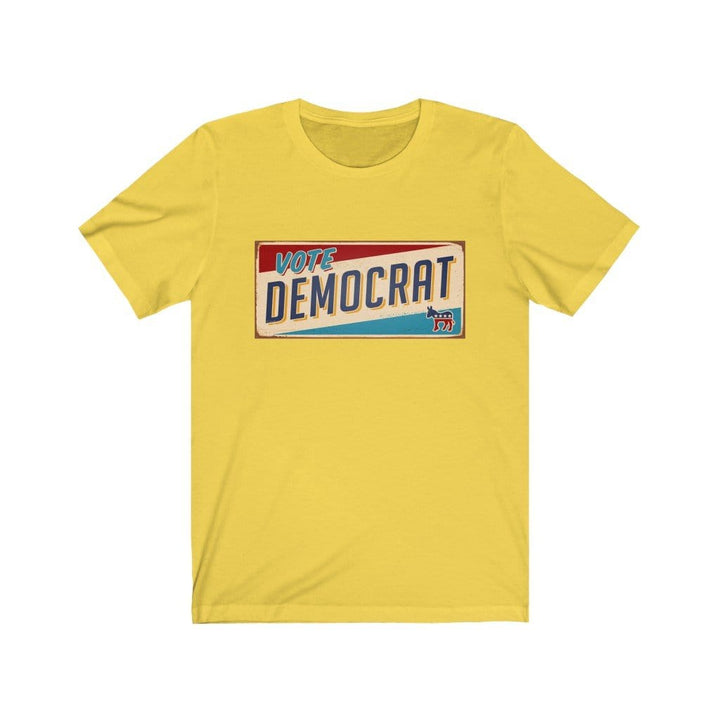 "Vote Democrat License Plate" Unisex Jersey Short Sleeve Tee - True Blue Gear