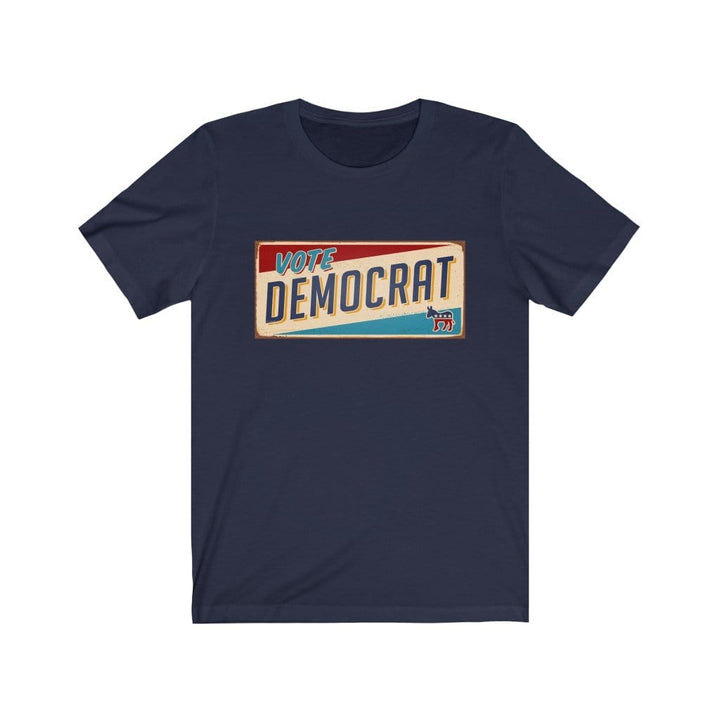 "Vote Democrat License Plate" Unisex Jersey Short Sleeve Tee - True Blue Gear