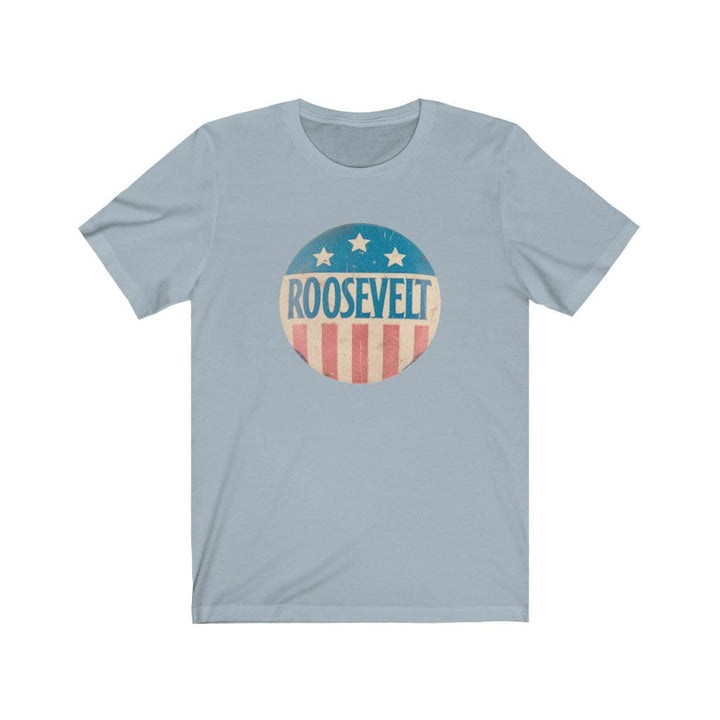 "Roosevelt" Campaign Button Unisex Jersey Short Sleeve Tee - True Blue Gear