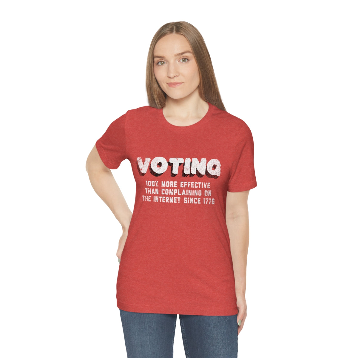 "Voting: 100% More Effective than Complaining on the Internet Since 1976" Unisex Jersey Short Sleeve Tee
