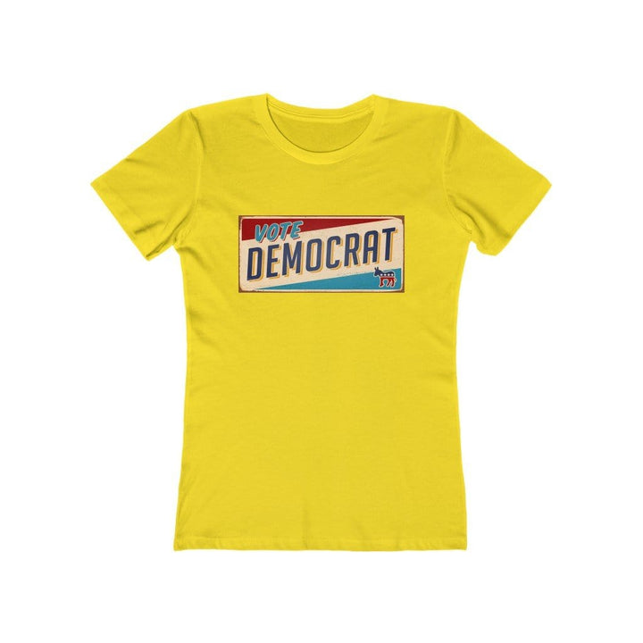 "Vote Democrat License Plate" Campaign Button Women's Tee - True Blue Gear