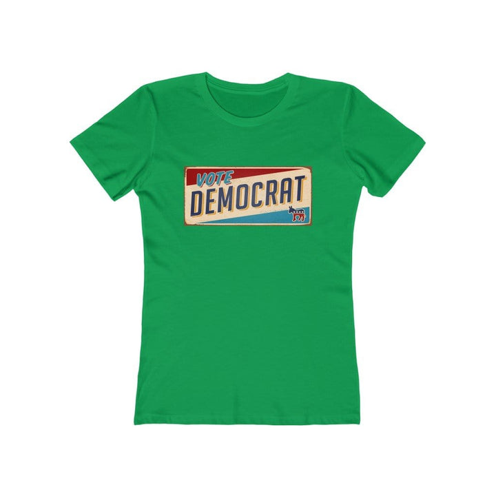 "Vote Democrat License Plate" Campaign Button Women's Tee - True Blue Gear