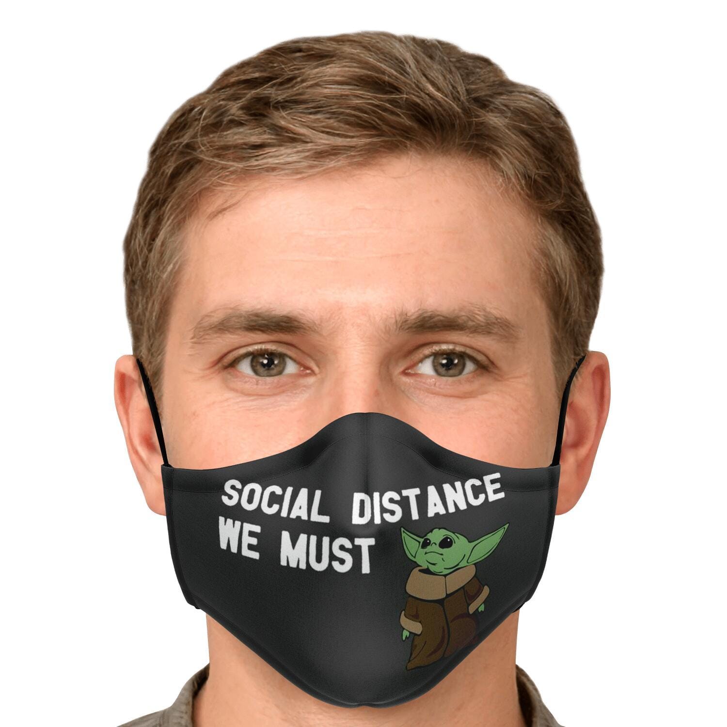 "Social Distance, We Must" Baby Yoda Face Mask - True Blue Gear