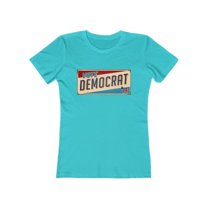 "Vote Democrat License Plate" Campaign Button Women's Tee - True Blue Gear