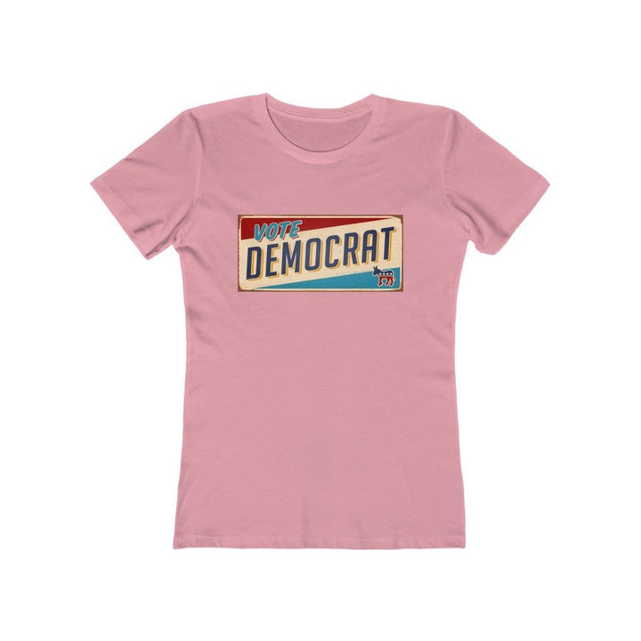 "Vote Democrat License Plate" Campaign Button Women's Tee - True Blue Gear