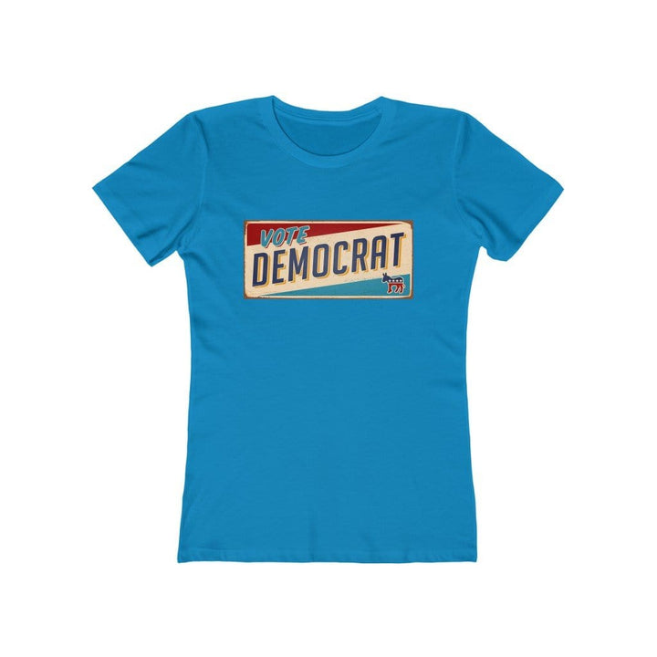 "Vote Democrat License Plate" Campaign Button Women's Tee - True Blue Gear