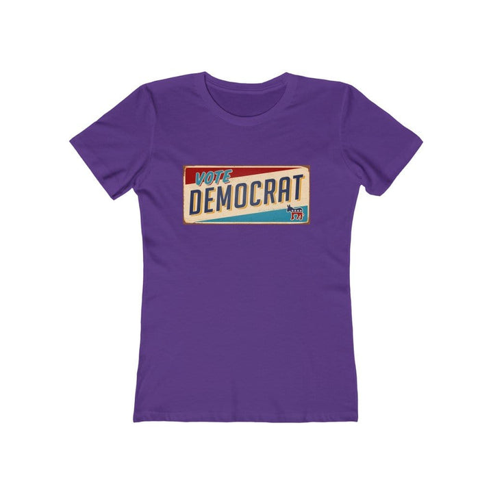 "Vote Democrat License Plate" Campaign Button Women's Tee - True Blue Gear