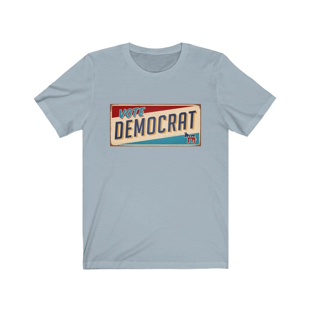 "Vote Democrat License Plate" Unisex Jersey Short Sleeve Tee - True Blue Gear
